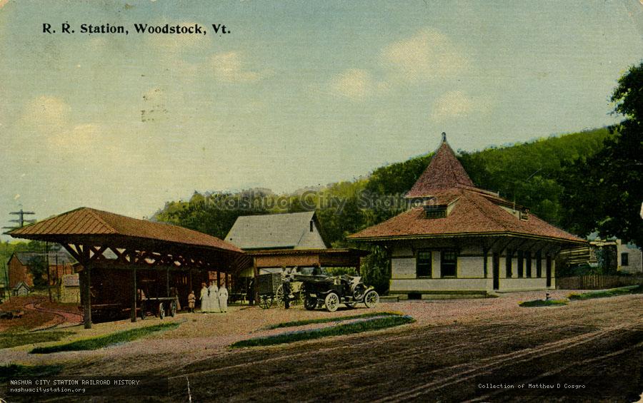 Postcard: Railroad Station, Woodstock, Vermont